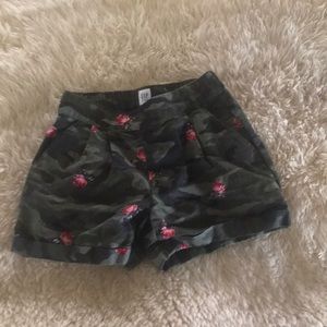 Girls Gap Camo Linen Shorts